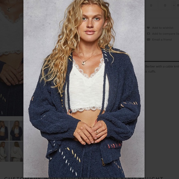 POL “ Destin “ POL Berber Jacket and Pant Set with Cable Knit Pattern 37 - Picture 6 of 15